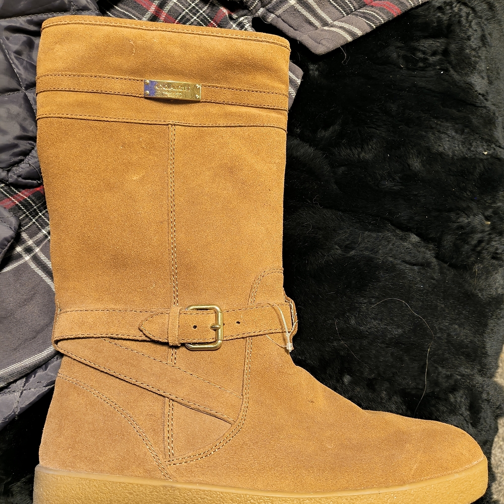 Coach Tan Suede Winter Boots
